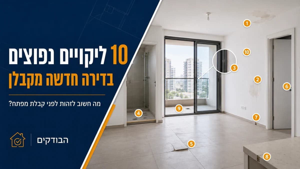 10 ליקויים נפוצים בדירה חדשה מקבלן שכדאי להכיר לפני קבלת מפתח