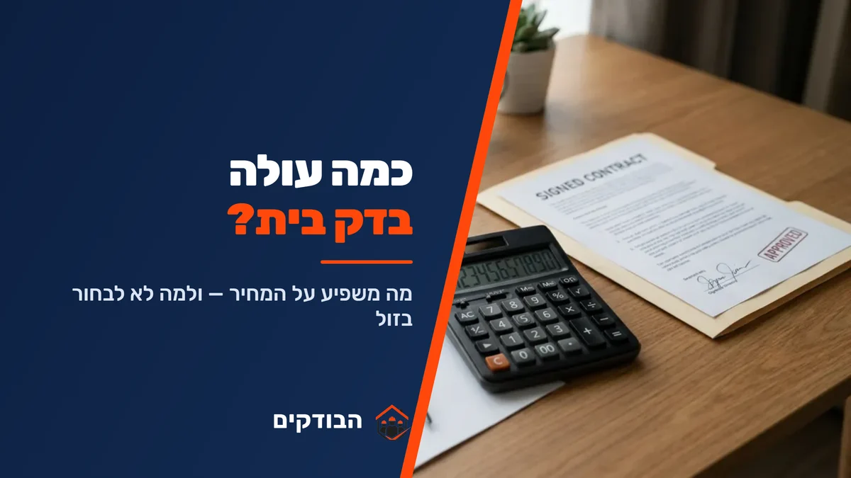 כמה עולה בדק בית ומה משפיע על המחיר