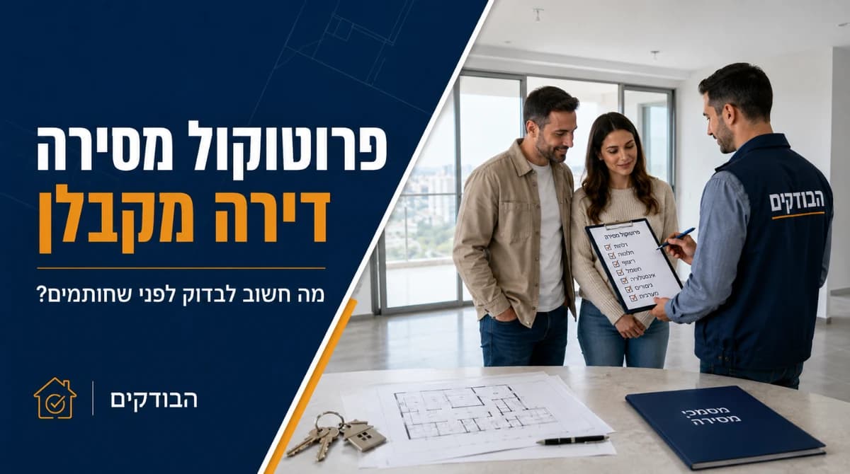 פרוטוקול מסירה דירה מקבלן — מה לבדוק לפני שחותמים